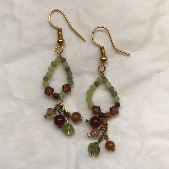 Jewelry Peridot Prehnite Smoky Quartz Tigers Eye Gold Tone